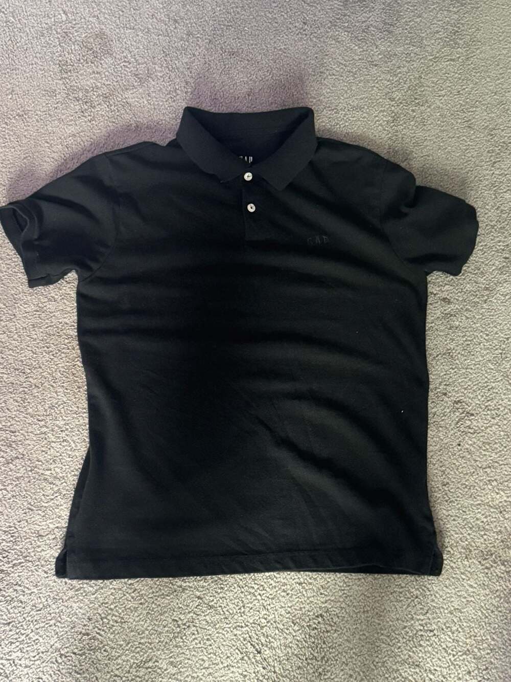 Gap Black Stretch Pique Polo Shirt Size Small